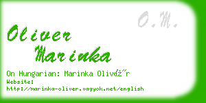oliver marinka business card